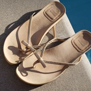 Stuart weitzman rhinestone thong flip flops